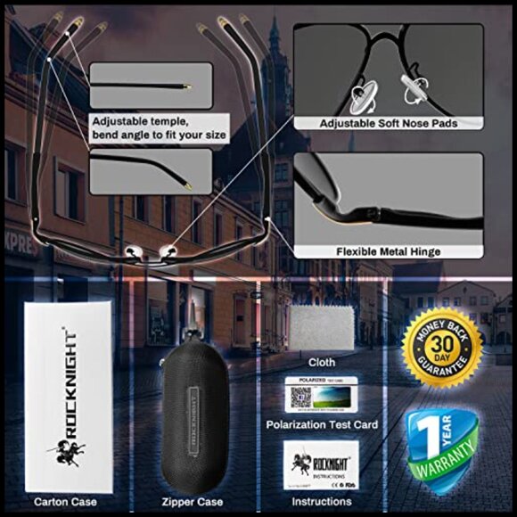 Polarized Metal Aviator Sunglasses UV400 Lightweight Driving